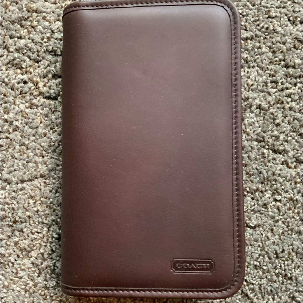 UNISEX brown Coach Leather wallet carryall